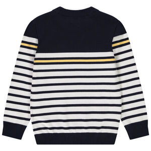 Pull en tricot rayé esprit marinière garçon 