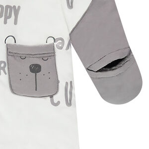 Combi-pilote en microfibre doublée sherpa print oursons 