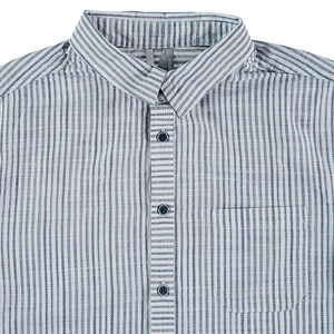 Junior - Chemise manches longues à rayures et poche plaquée 