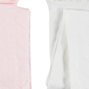 Lot de 2 collants fins avec motif jacquard ton sur ton 