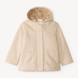 Manteau à capuche fille doublé en sherpa 