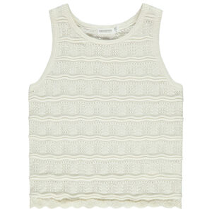Débardeur uni en crochet ajouré fille 