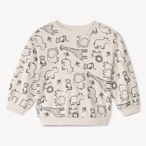 Sweat molleton oversize imprimé animaux pour bébé garçon 