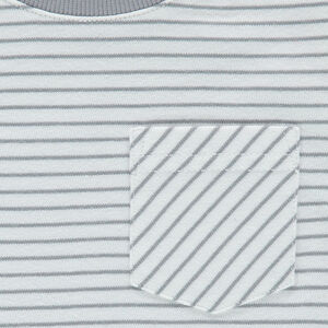 Tee-shirt manches courtes à rayures all-over avec poche 