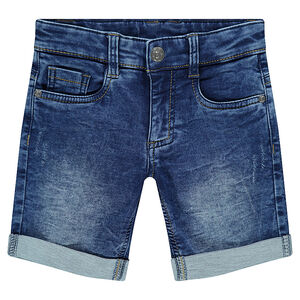 Bermuda en molleton effet jeans used 