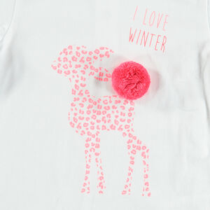 Sous-pull col cheminée en coton bio avec animal imprimé léopard 