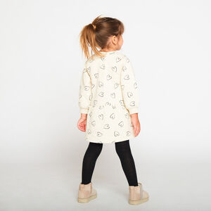 Robe molleton imprimé cœurs pour bébé fille 
