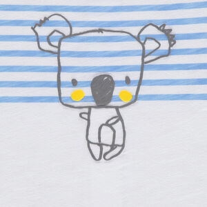 Ensemble avec tee-shirt rayé et pantalon gris chiné avec taille élastiquée 