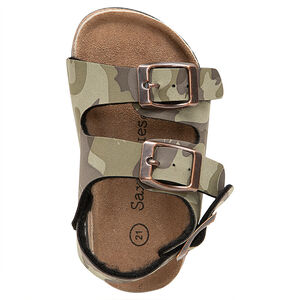 Nu-pieds texturés avec motif army all-over et semelle effet liège DU 20 AU 23 