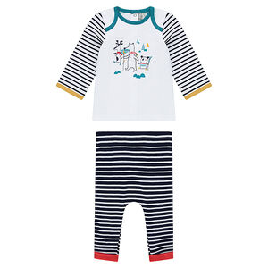Ensemble tee-shirt et pantalon avec animaux printés 