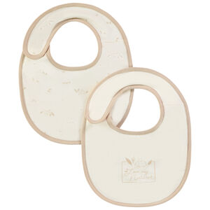 Lot de 2 bavoirs motifs lapin doublés éponge pour bébé 