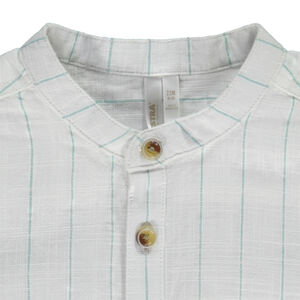 Chemise manches courtes rayée à col mao pour bébé garçon 
