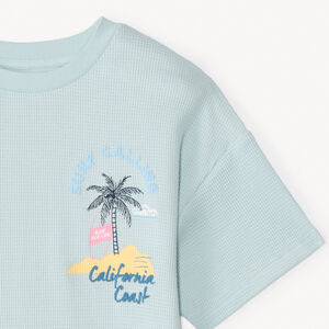 T-shirt manches courtes en nid d'abeille print fantaisie garçon 