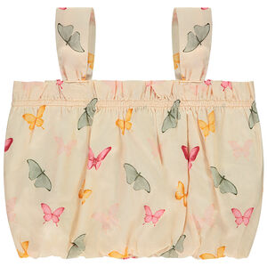 Crop top effet boule imprimé papillons fille 