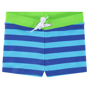 Boxer de bain rayé avec taille contrastée 