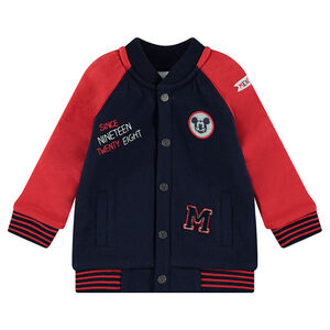 Veste en molleton bicolore style teddy avec badges Mickey Disney 