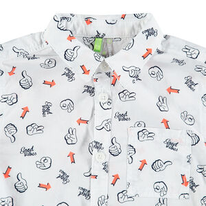 Chemise manches courtes avec imprimés all-over et poche 