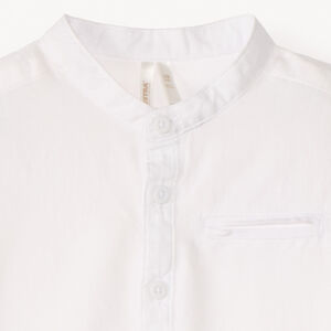 Chemise manches courtes unie à col mao pour bébé garçon 
