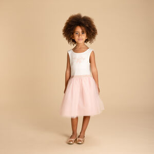 Robe sans manches bi-matières avec cape papillon fille 
