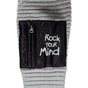 Gilet à capuche en tricot avec poche zippée et Smiley en bouclette 