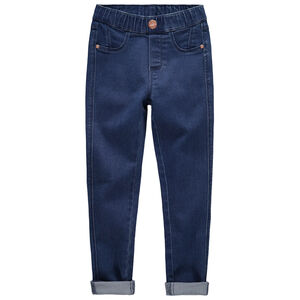 Jegging en denim like avec détails rose gold 