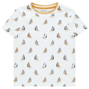 T-shirt manches courtes imprimé bateaux all-over 