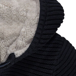 Veste en tricot à capuche doublée sherpa 