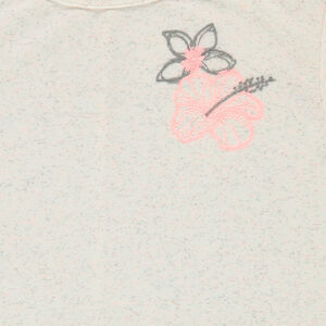 Junior - Tee-shirt manches courtes en jersey fantaisie avec fleurs brodées 