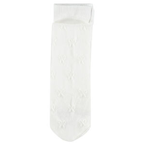 Collant épais avec noeuds ton sur ton all-over 