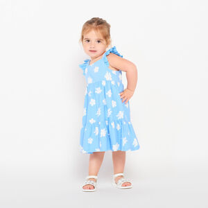 Robe en maille cloquée imprimé fleurs pour bébé fille 