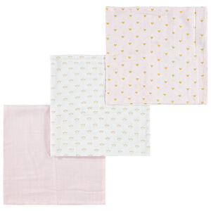 Set de 3 langes en coton tétra à motifs fantaisie 