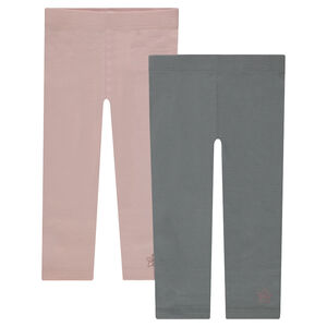 Lot de 2 leggings en jersey unis avec print 