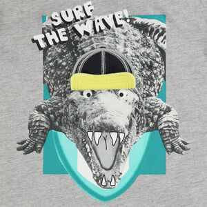 T-shirt manches courtes à capuche print crocodile  