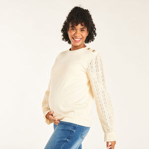 Sweat molleton effet 2en1 uni pour femme 