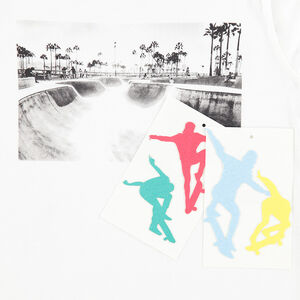 Tee-shirt manches longues en jersey avec message printé et adhésifs skateurs fantaisie 