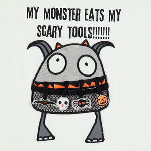 Tee-shirt HALLOWEEN manches longues en jersey avec monstre printé 