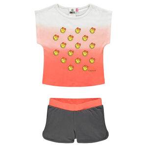 Pyjama Smiley tee-shirt effet tie and dye et short uni 