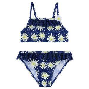 Maillot de bain 2 pièces avec marguerites printées all-over 