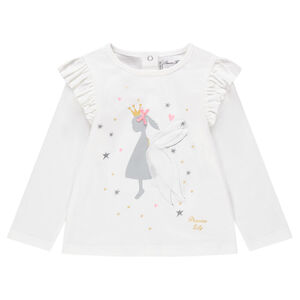Tee-shirt manches longues volantées avec princesse printée 