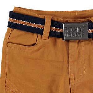 Pantalon en coton surteint effet crinkle avec ceinture amovible 