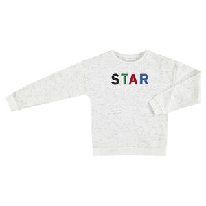 Junior - Sweat en molleton chiné avec lettres en sequins 