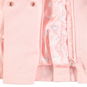 Trench uni rose pâle avec doublure satinée 