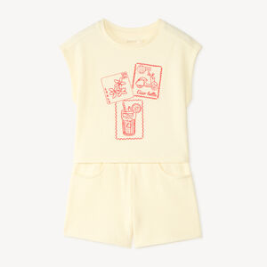 Ensemble débardeur + short broderie timbre fille 