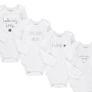 Lot de 7 bodies manches longues printés pour bébé 