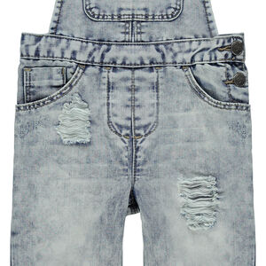 Junior - Salopette en jeans effet used 