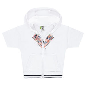 Gilet à capuche en molleton léger manches courtes print Warner Superman  