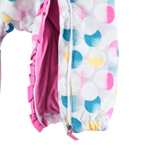 Combi-pilote de ski à pois contrastés et fausse fourrure 