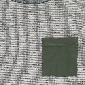 Tee-shirt manches longues avec poche kaki 