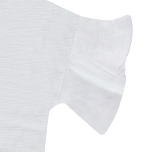 Tee-shirt manches courtes en jersey slub forme boîte volanté 