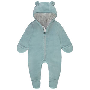 Combi-pilote en sherpa uni à capuche fantaisie pour bébé 